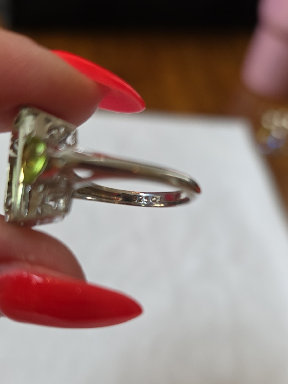 Ross-Simons Prasiolite And Peridot Ring Size 8.75 - Picture 7 of 7